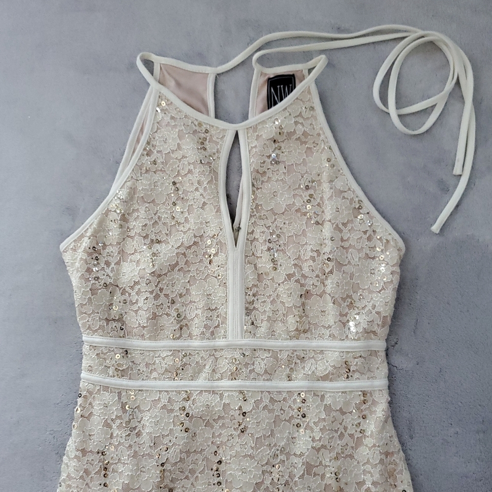 Nightway Sequin Lace Dress